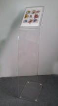 Espositore in plexiglass trasparente da terra per messaggio in A4