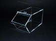Portacaramelle in plexiglass trasparente a bocca di lupo
